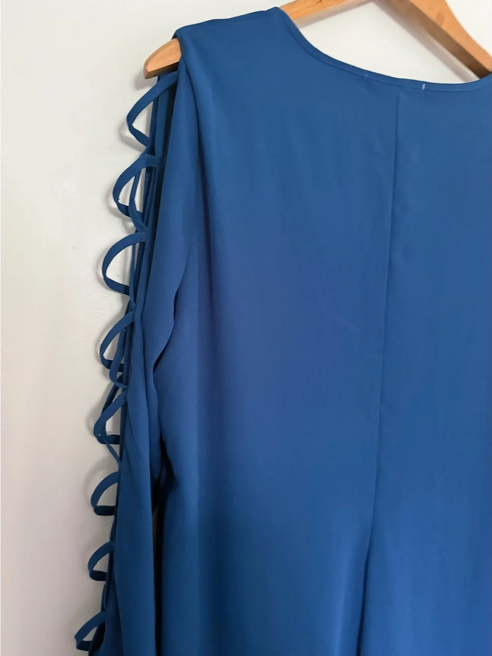 Liberty Love Blue Open Criss Cross Sleeve Dress